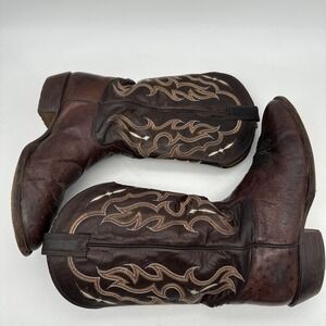 VGT Tony Lama Men's Tiberius Smooth Quill Ostrich Western Boots Size 11 EE